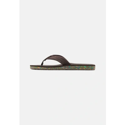 Afbeelding van Quiksilver Carver Recycled Muiltjes, Heren, Maat: 44, Brown Veloursleer