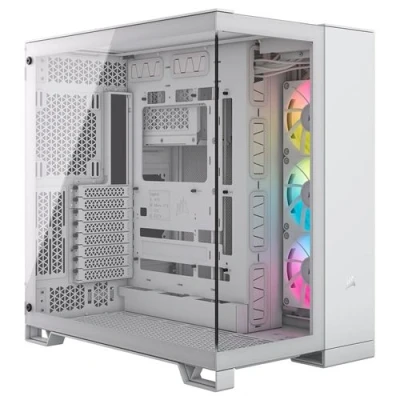 Image de CORSAIR iCUE 6500X RGB Mid tower ATX panneau latéral fenêtré (verre trempé) pas d&#039;alimentation (ATX) blanc USB/Audio