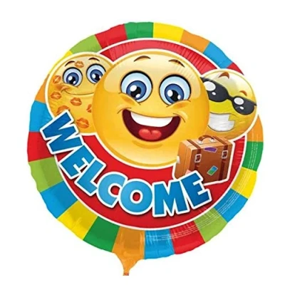 Afbeelding van Folat Folieballon Welcome Home Emoticon 43 cm