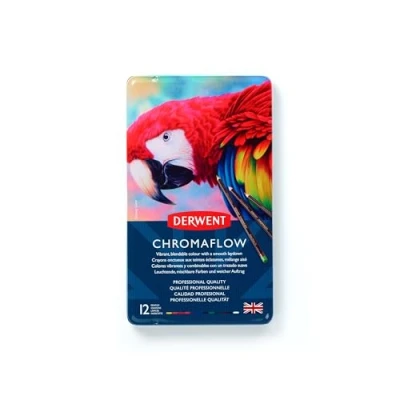 Image de Derwent Chromaflow Boîte de 12 Crayons Couleurs, Mines Tendres 3,5 mm, Faciles à Estomper, pour Dessin &amp; Coloriage, Qualité Professionnelle, 2305856