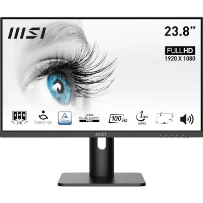 Image de MSI PRO MP243XP Écran LED 24&quot; (23.8&quot; visualisable) 1920 x 1080 Full HD (1080p) @ 100 Hz IPS 300 cd/m² 1000:1 1 ms HDMI, DisplayPort haut parleurs noir