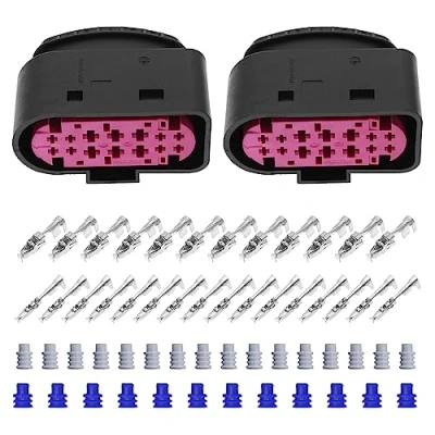 Afbeelding van 2 stuks 1J0973737 autosensor reparatieset compatibel met Volkswagen Audi 14 polige stopcontacten