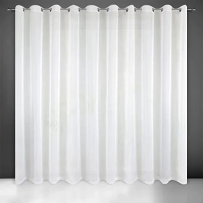 Afbeelding van Eurofirany Lucy Transparant gordijn met oogjes, 1 stuk, slaapkamer, woonkamer, keuken, polyester, crème, 300 x 250 cm.