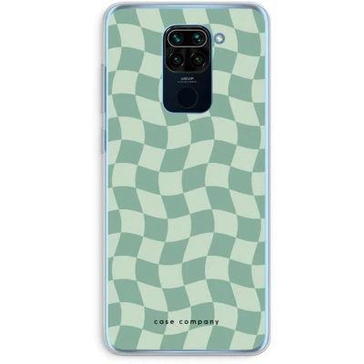 Afbeelding van Case Company® hoesje geschikt voor Xiaomi Redmi Note 9 Grid Groen Soft Cover Telefoonhoesje Bescherming aan alle Kanten en Schermrand