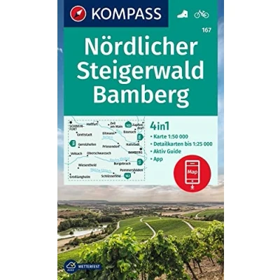 Afbeelding van KOMPASS Wanderkarte 167 Nördlicher Steigerwald, Bamberg 1:50.000