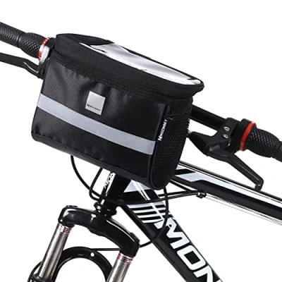 Afbeelding van Fietstas Stuur met Mobiele Smartphone / Telefoonhouder Stuurtas Fiets voor Normale, Racefietsen, Electrische Fietsen Waterdicht Afneembaar