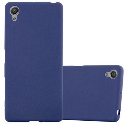 Afbeelding van Cadorabo Hoesje geschikt voor Sony Xperia X in FROST DONKER BLAUW Beschermhoes gemaakt van flexibel TPU silicone Case Cover