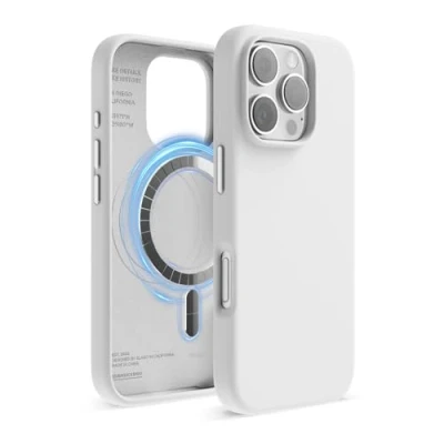 Afbeelding van elago Magnetische siliconen Beschermhoes, compatibel met iPhone 16 Pro, 6,3 inch, alle MagSafe accessoires, geïntegreerde magneten, zachte grip, schokbestendig