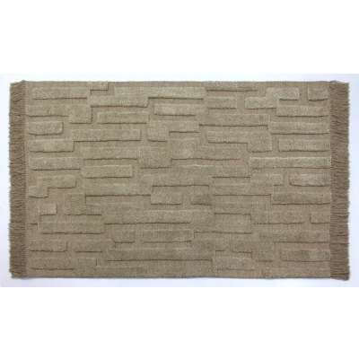 Afbeelding van Vloerkleed Acyee Japandi 100% Wol Design Tapijt Beige 190x290 cm Rechthoek Tapijtenloods
