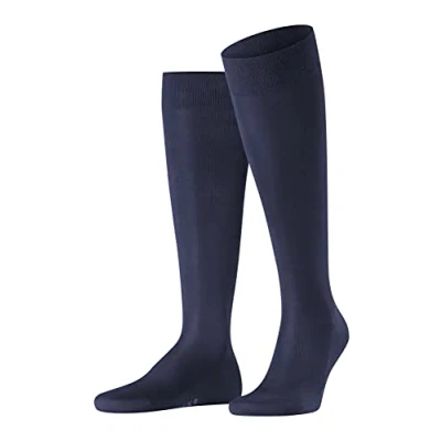 Afbeelding van FALKE Tiago heren kniekousen blauw (dark navy) Maat: 45 46