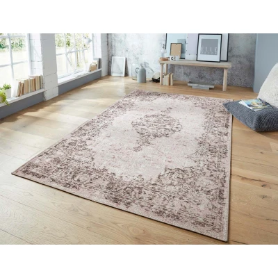 Afbeelding van Vlakweef Vloerkleed Vertou Elle Decoration Lichtroze/zwart 200x290 Cm