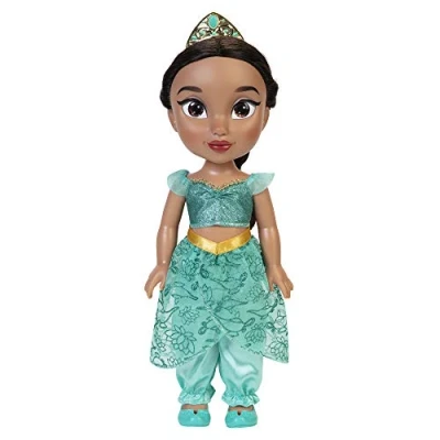 Afbeelding van Disney Princess Jasmine Doll 14 &quot;/ 35 cm lang, inclusief Royal Reflection Glitter Eyes, Afneembare Outfit, Schoenen en Tiara met lang vloeiend haar, perfect voor meisjes vanaf 3 jaar