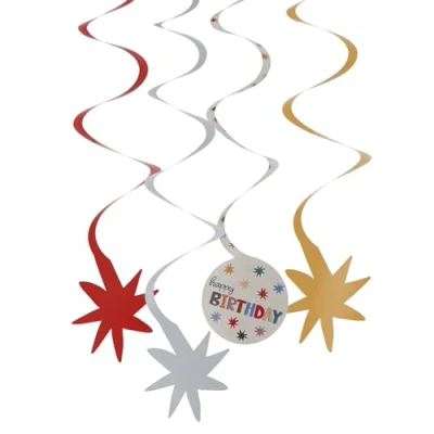 Afbeelding van Folat Hangdecoratie Swirls Starburst 6 stuks