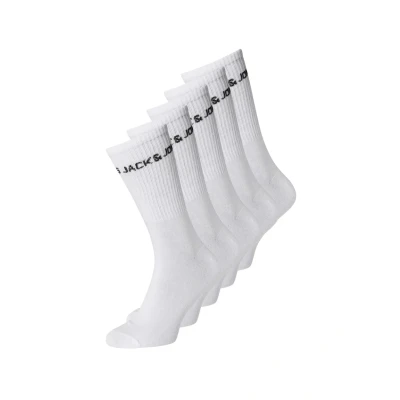 Afbeelding van Jack &amp; Jones Socken 5ERPACK LOGO Tennis Sokken, Heren, Maat: One Size, White