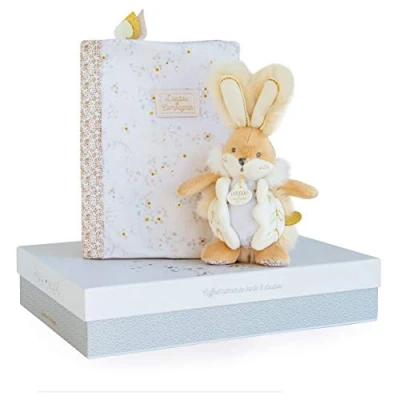 Image de LAPIN de SUCRE blanc Coffret protege carnet sante et doudou