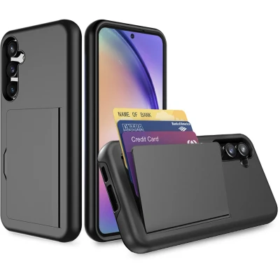 Afbeelding van Smartphonica Telefoonhoesje geschikt voor Samsung Galaxy A54 sterk TPU met pasjeshouder strong case with card slot Zwart 5G