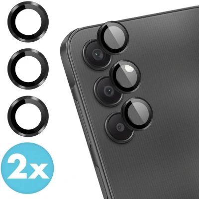 Afbeelding van iMoshion Camera lens Screen protector Geschikt voor Samsung Galaxy A25 2 Pack zwart