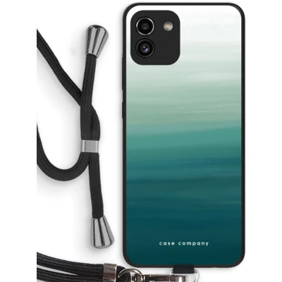 Afbeelding van Case Company® hoesje met Koord geschikt voor Samsung Galaxy A03 Ocean Telefoonhoesje Zwart Bescherming aan alle Kanten en Over de Schermrand