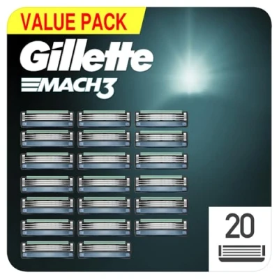 Afbeelding van GIllette Mach 3 scheermesjes 20 pak navulmesjes