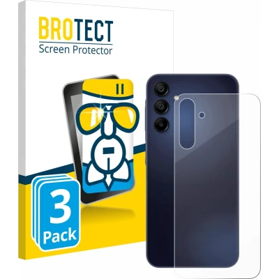 Afbeelding van BROTECT Screenprotector voor Samsung Galaxy A15 (Achterkant) Folie Beschermfolie Beschermglas transparant (3 Stuks)
