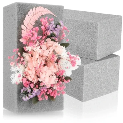 Afbeelding van COM FOUR® 3 x bloemenschuim voor bloemstukken, bloemistenmos gedroogde bloemen, accessoires decoratieve bloemenhouder