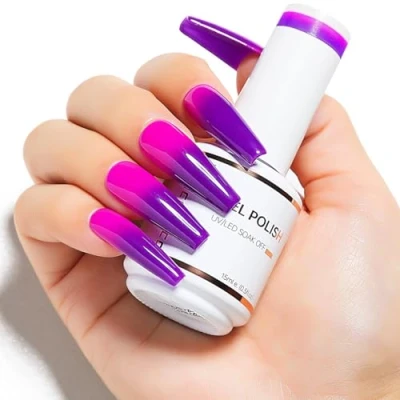 Afbeelding van Nicedeco 15 ml gelnagellak, temperatuurverandering, UV/LED, voor manicure en pedicure, professioneel gebruik, salon thuis, houdt lang eenvoudig aan te brengen, 01