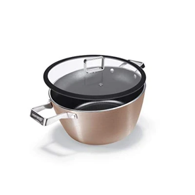 Afbeelding van Moneta 0018134502 Rosegold Diamond kookpan 20 cm met deksel