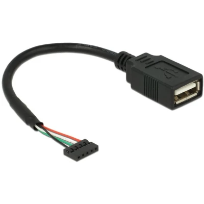 Afbeelding van Delock kabel USB 2.0 Post Socket 2,00 mm 5 Pin &gt; Type A 15 cm (0.15 m, 2.0),