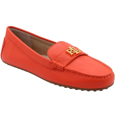 Afbeelding van Lauren Ralph Barnsbury Nappa Leather Driver Instappers, Dames, Maat: 39, Orange Leer