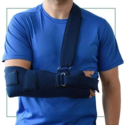 Afbeelding van ORTONES Verstelbare armsjaal voor schouder en armen Tweezijdige immobilisator Universele maat ondersteuning Kleur blauw