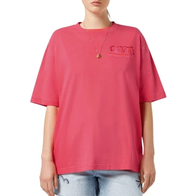 Afbeelding van Scotch &amp; Soda Front BACK Artwork Sprayed Loose FIT Tshirt print, Dames, Maat: Large, Electric pink