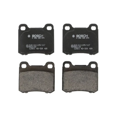 Afbeelding van BOSCH 0 986 466 874 Remblokkenset Low Metallic Met anti kreukplaat, montagehandleiding MERCEDES BENZ: 190