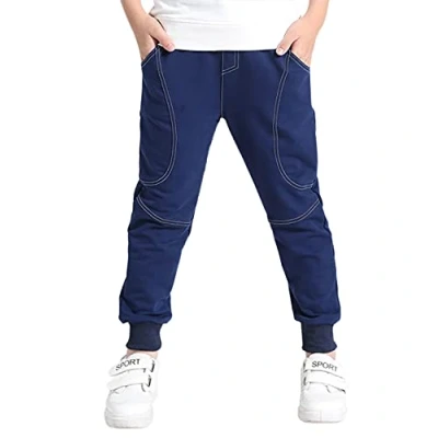 Afbeelding van YoungSoul Joggingbroek voor jongens, lange sportbroek, Marinier