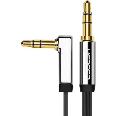 Afbeelding van 5 Meter Zwart Mannetje naar Premium 3.5mm haaks audiokabel Ultra Plat
