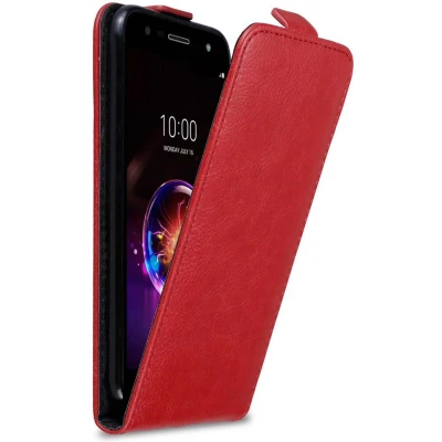 Afbeelding van Cadorabo Hoesje geschikt voor LG X POWER 3 in APPEL ROOD Beschermhoes flip design Case Cover met magnetische sluiting