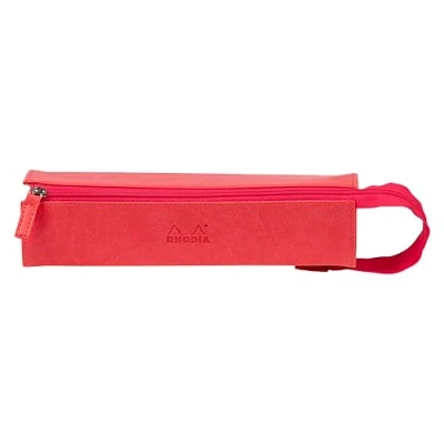 Afbeelding van RHODIA 319037C pennenetui Rhodiarama koraal 23 x 5 cm platte opening voor gebruik als kunstleer opslag van pennen, potloden, viltstiften, kleine benodigdheden