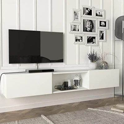 Afbeelding van Tv meubel Paltamo zwevend 180x31x29,5 cm wit