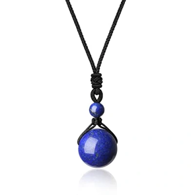 Afbeelding van COAI Ronde hanger, verstelbare ketting, Steen, heren en dames, Lapis lazuli