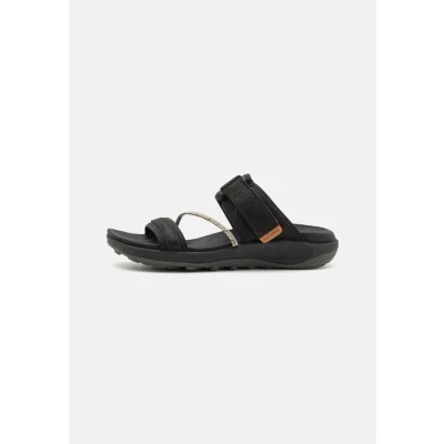 Afbeelding van Merrell Terran 4 Slide Outdoorsandalen, Dames, Maat: 39, Black Leer en textiel