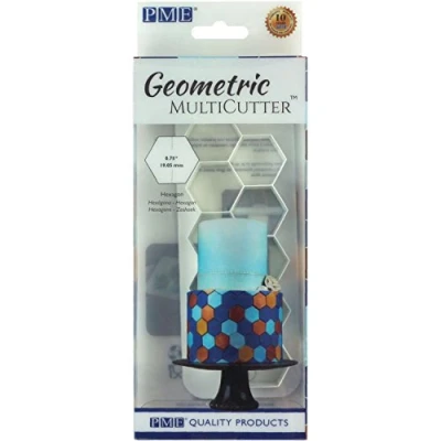 Afbeelding van PME Geometrische multicutter voor cake, zeshoekig, klein, 0,75 inch, wit
