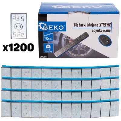 Afbeelding van Plaklood gegalvaniseerd 12x5 gram Kleefgewicht 100 strips Plakgewicht Balanceer lood GEKO