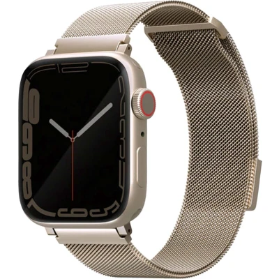 Afbeelding van UNIQ Dante band Apple Watch Serie 4/5/6/7/8/SE/SE2 42/44/45mm RVS starlight
