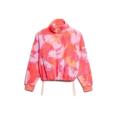 Afbeelding van Superdry Fleece trui, Dames, Maat: 36, Brush camo coral