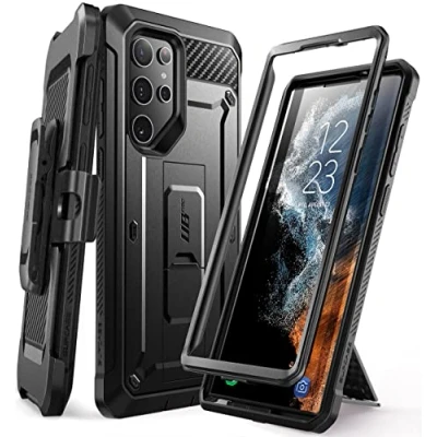 Afbeelding van Supcase Backcase hoesje Geschikt Voor Samsung Galaxy S22 Ultra Zwart