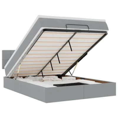 Afbeelding van vidaXL Ottoman bed met matras 140x190cm stof lichtgrijs