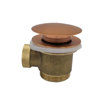 Afbeelding van Wiesbaden Losse clickwaste 11/2&quot; compleet tbv vrijstaande baden, geborsteld koper