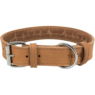 Afbeelding van Trixie Halsband Hond Rustic Vetleer Heartbeat Bruin 55 65X4 CM (402869)
