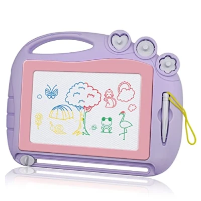 Afbeelding van AiTuiTui Magnetisch tekenbord in reisformaat, uitwisbare doodle/schets/schrijfbordblok, reisspellen voor kinderen de auto, vroege educatie, leren, speelgoed het ontwikkelen van vaardigheden, meisjes 2 3 4 jaar oud