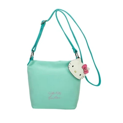 Afbeelding van Fritzi aus Preußen Schoudertas Izzy Medium Canvas Hello Kitty Shopper Pool Cat Turquoise