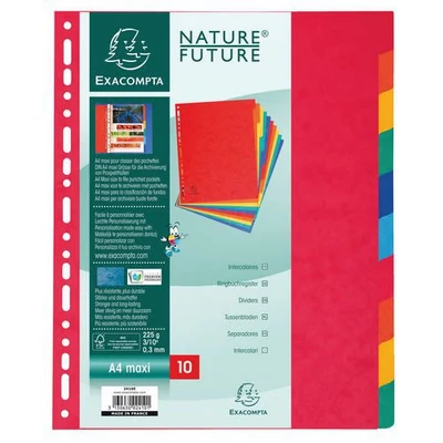 Image de Intercalaires carte lustrée 225g 10 positions a4 maxi